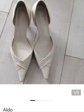 Aldo Kitten Heel Shoe Cream